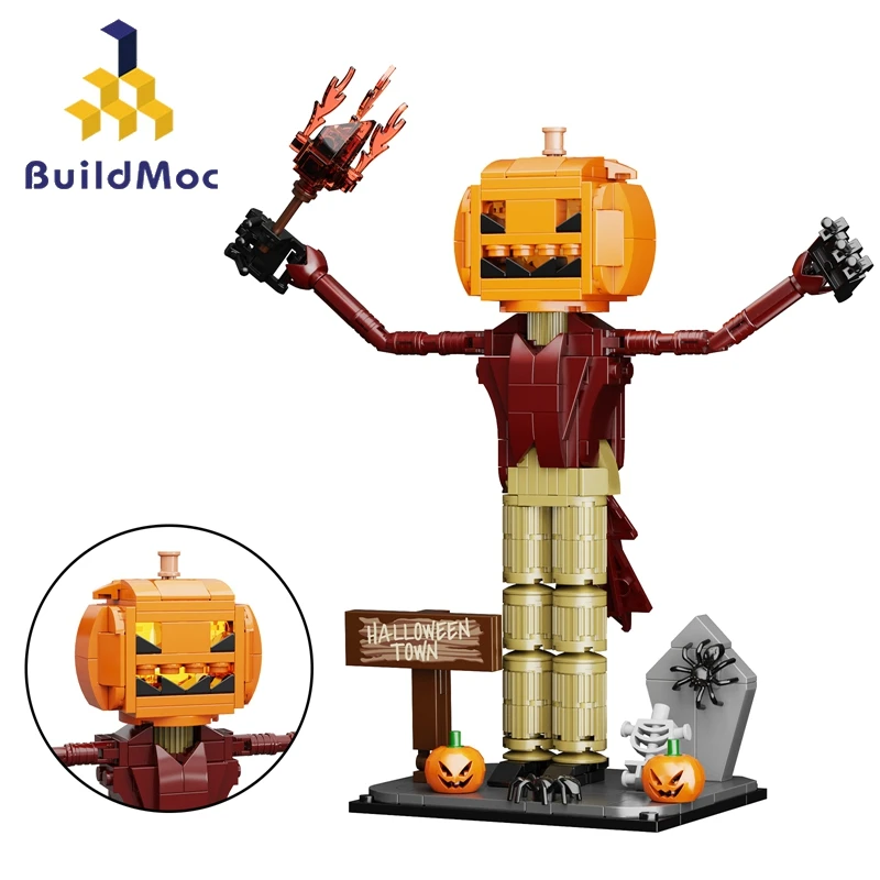 Buildmoc The Nightmare Before Christmas Jack Skellington Pumpkin Building Blocks Toys for Children Kids Gifts 293PCS Bricks