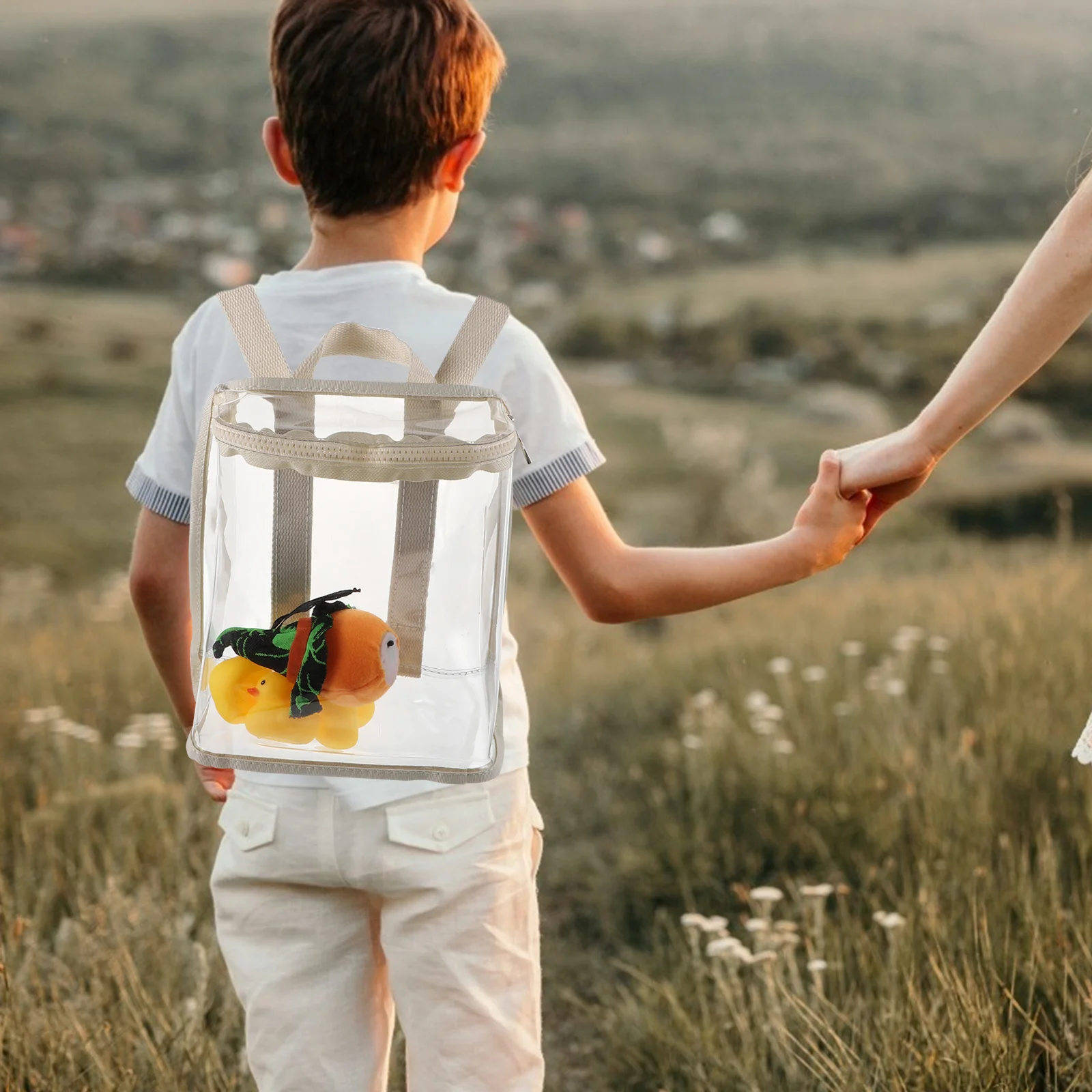 

Kid PVC Transparent Backpack Fashion Schoolbag for Snack Storage Travel Shopping Outdoors Kid Backpack Fashion Schoolbag