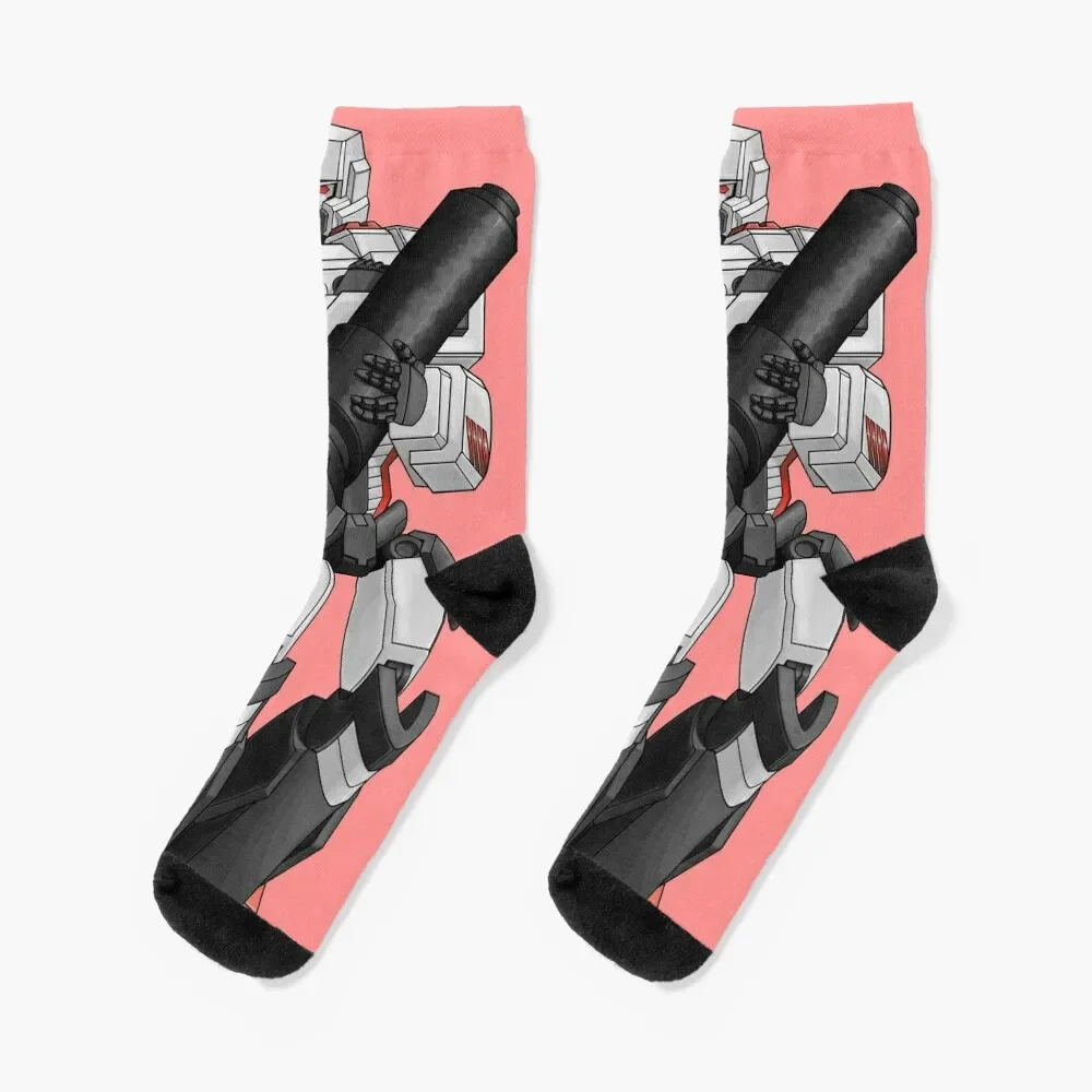 Megatron-Chaussettes avec canon de fusion pour hommes et femmes, bas de Noël, vente en gros, cadeau