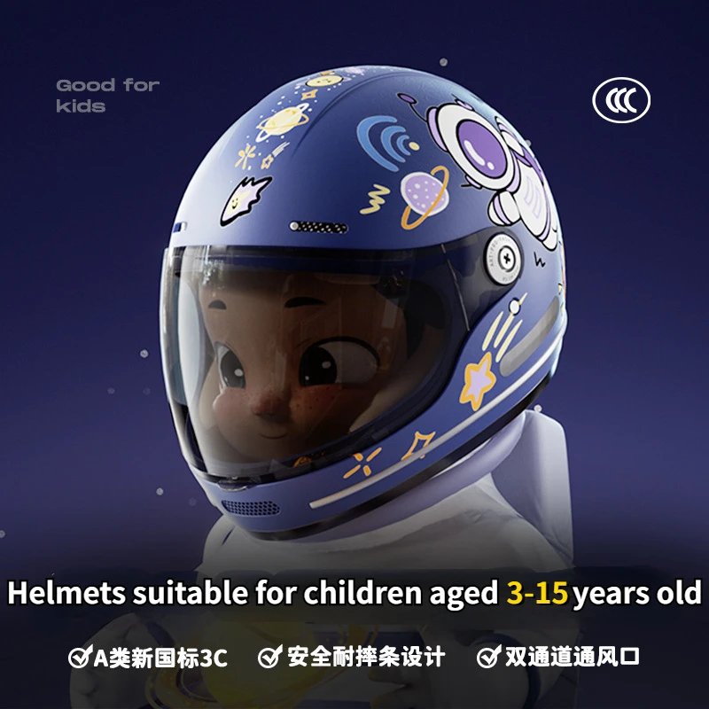 

Cute Cartoon Motorcycle Helmet Electric Motorcycle Children's Helmet Panda Motorbike Full Face Helmet casco moto