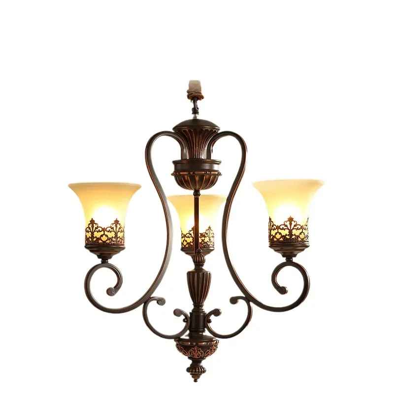 

* Винтажная классическая стеклянная люстра для гостиной, зала, спальни, столовой, кухни, лофта, дома, светодиодный подвесной светильник, коричневый светильник