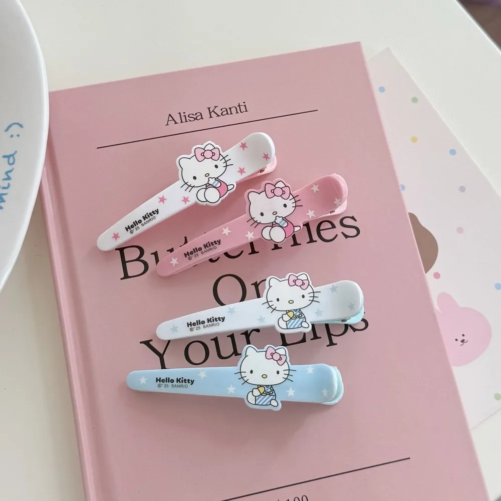 

New Milk Blue KT Pointed Nose Clip Sweet Girl Heart Bangs Side Clip Cute Cartoon Hair Accessories for Female Students