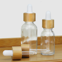 10pcs Dropper Bottles with Bamboo Cap 5ml 10ml 30ml 50ml Glass DIY Essential Oil Bottles for Perfume Aromatherapy Vial Packaging