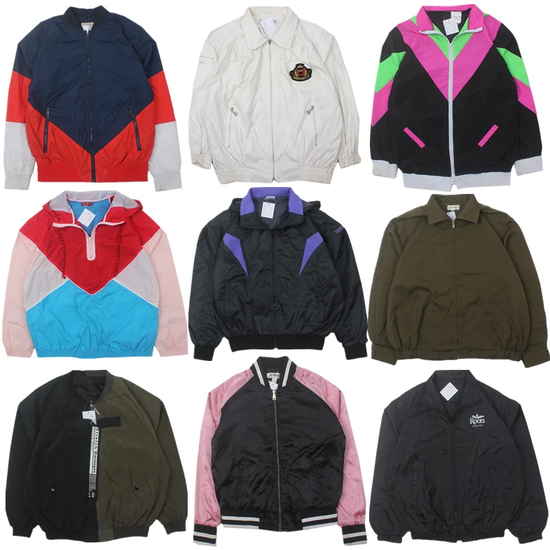 Vintage Harajuku Loose Stitched Color Block Jacket Baseball Style Thin Outerwear for Men And Women Spring Season Long Sleeve