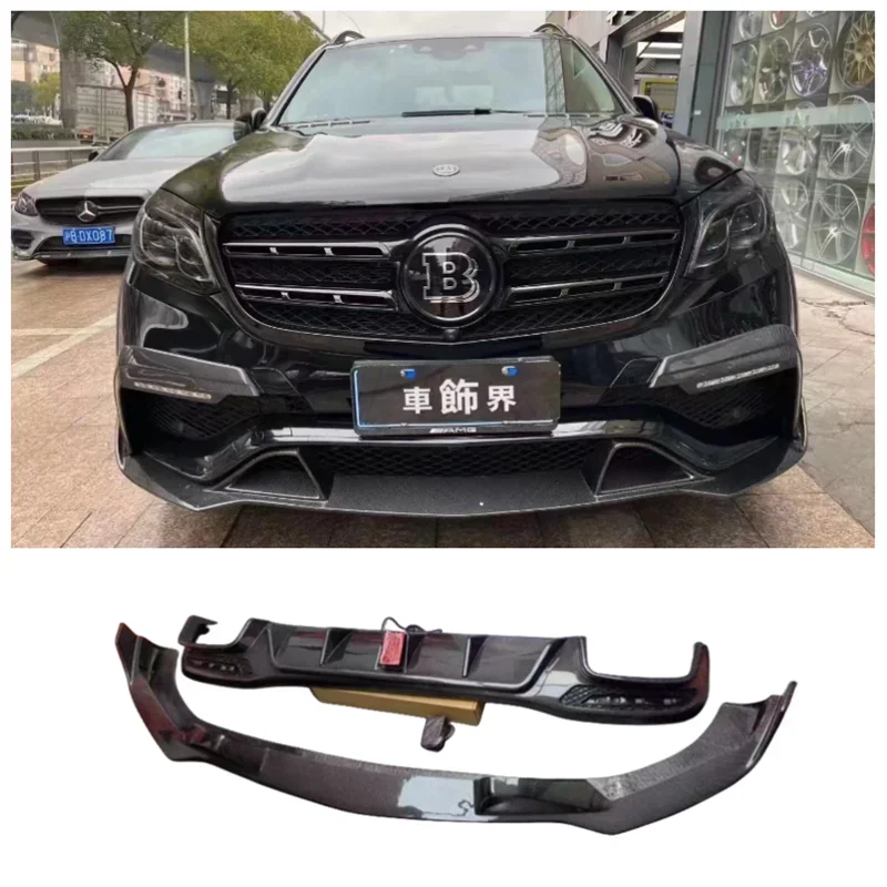 For Mercedes-Benz GLS X166 2016 2017 2018 2019 High Quality Carbon Fiber Bumper Front Lip Rear Diffuser Spoiler Protector Cover