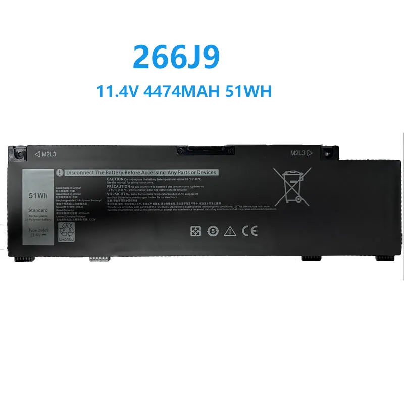 

New Laptop Battery 266J9 For Dell G3 15 3590 3500 G5 15 5500 5505 Inspiron 14 5490 Series M4GWP PN1VN 0PN1VN 11.4V 51Wh