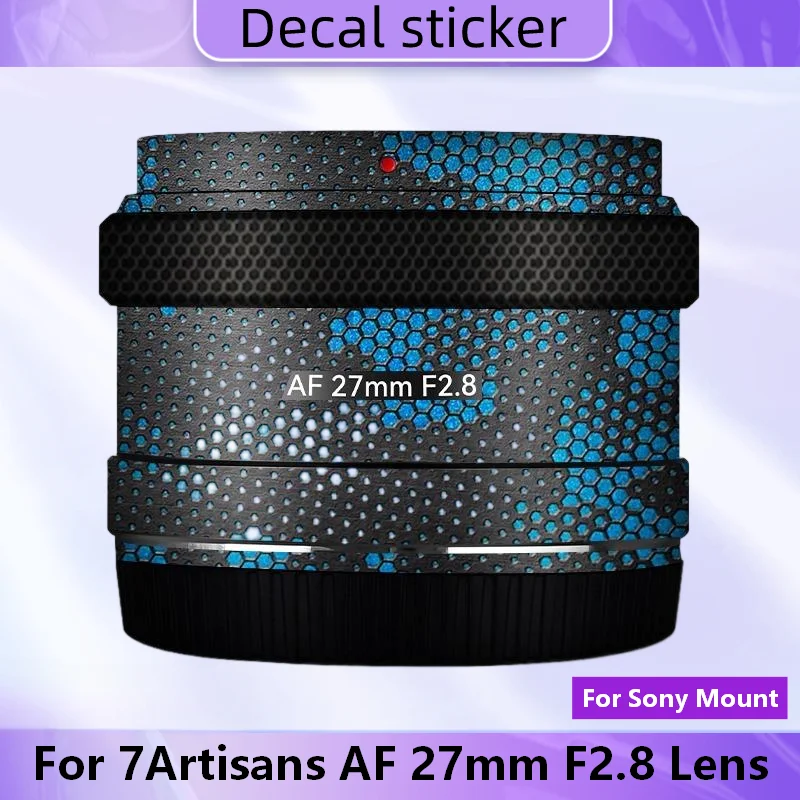 For 7Artisans AF 27mm F2.8 For Sony Mount Lens Sticker Vinyl Wrap Film Lens Body Protective Sticker Protector Coat af27 f2.8