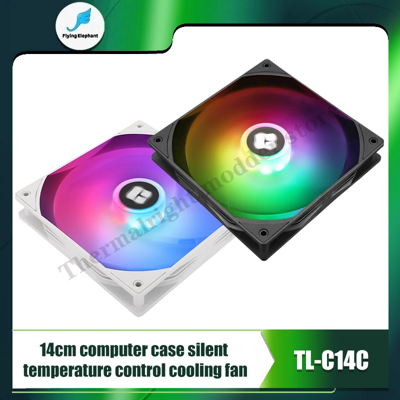 

Thermalright 140mm CPU Air Cooler Fan, TL-C14CW-S 75.8CFM Large Air Volume S-FDB Bearing, 5V ARGB Light Available,Black/White