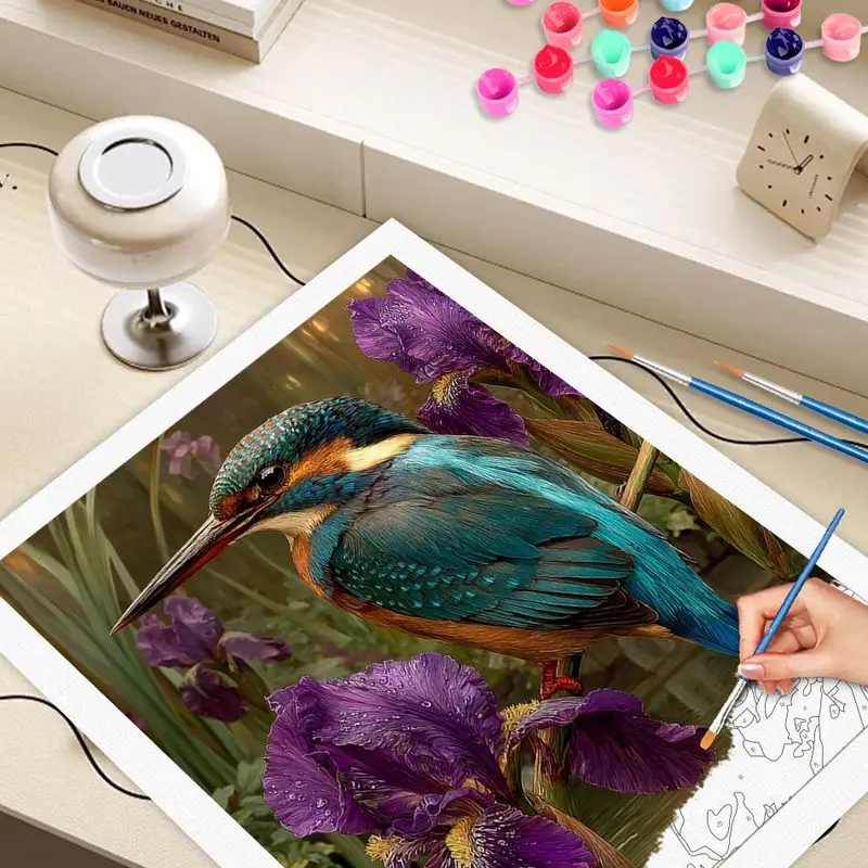 

CHENISTORY Painting By Number hummingbird Hand Painted DIY Pictures By Numbers Animal Kits Drawing On Canvas Home Decor