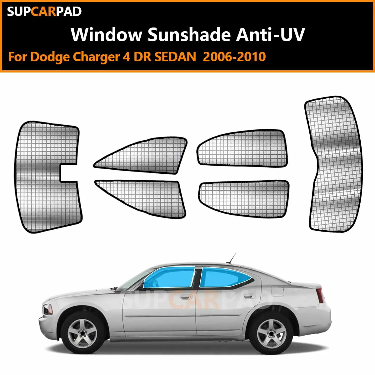 

For Dodge Charger 4 DR SEDAN 2006-2010 Custom Car Window Sunshade Anti-UV Car Sun Window Visors Sunshade Covers Accessories