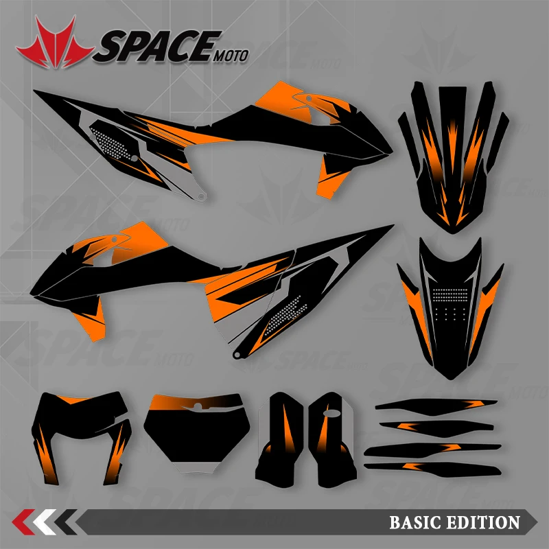 الفضاء موتو الرسومات خلفية الشارات ملصقات دراجة نارية ل KTM 19-22SXF 20-23EXC