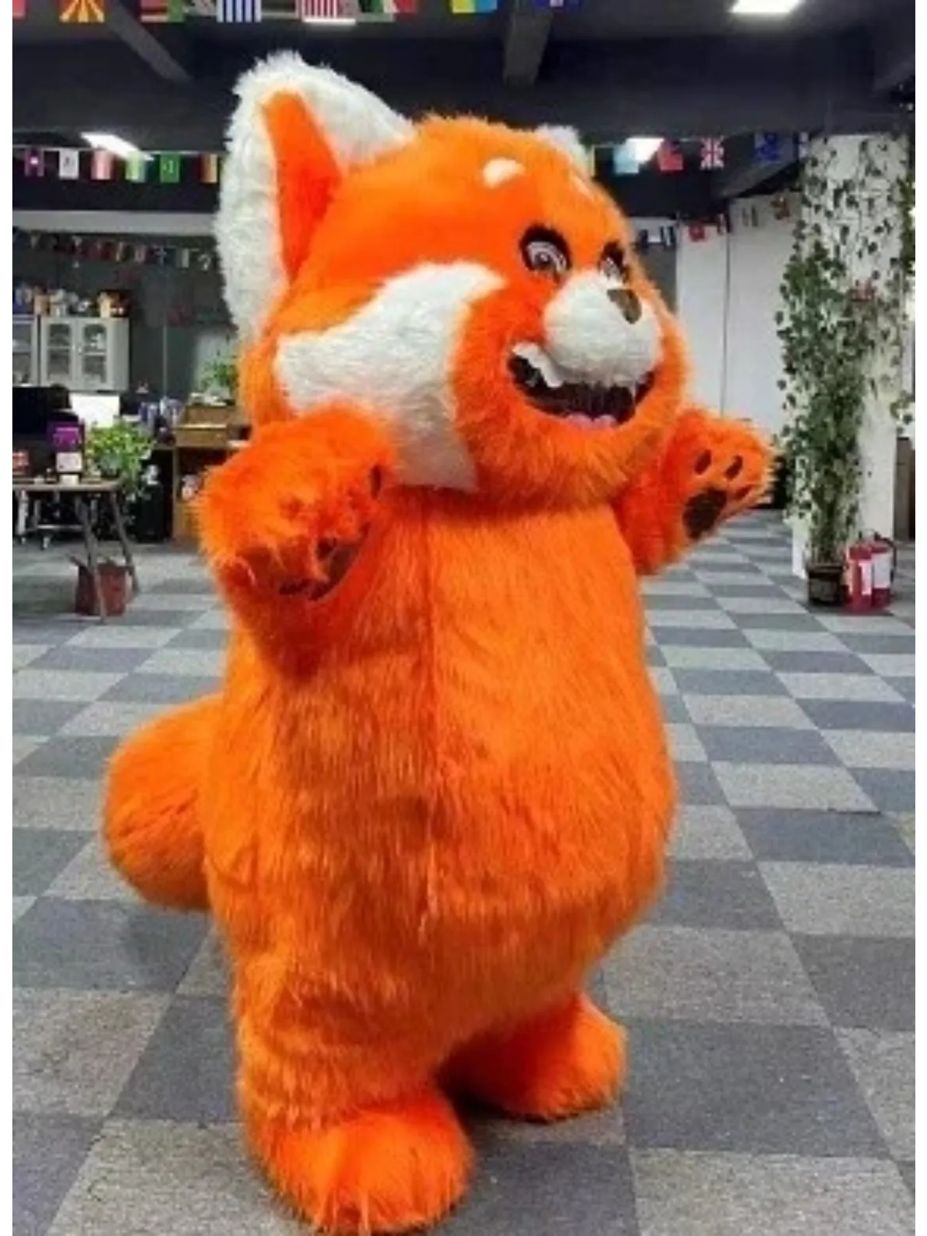 Miniso ديزني 2 متر/2.6 متر نفخ البرتقال الراكون زي التميمة ملابس هالوين كرنفال حفلة يتوهم الدعاوى لا بطارية