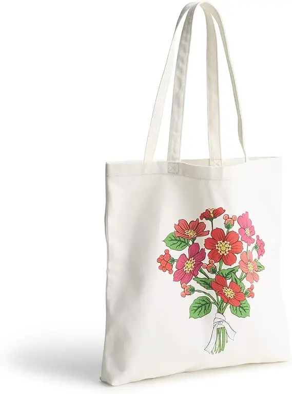 الياسمين المائية قماش حقيبة يد المرأة البوهيمي زهرة مطبوعة حقيبة كتف حقيبة يد للتسوق ركاب حقيبة المدرسة #2