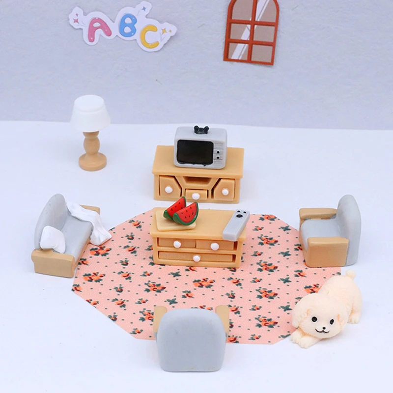 1Pc Dolls House Miniature Furniture Sofa Chair Desk Chair DIY Dollhouse Decoration Micro Landscape Resin Ornaments