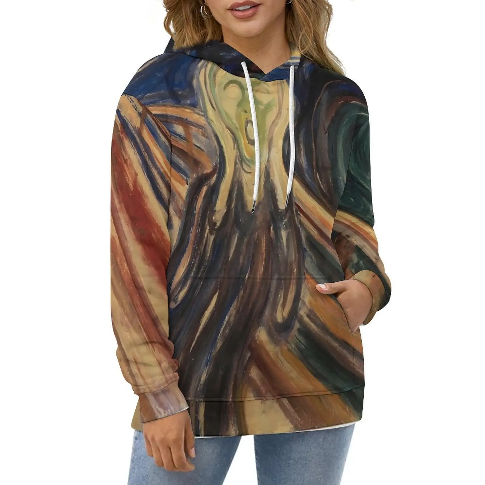 

Van Gogh Hoodies Long Sleeve The Scream Edvard Munch Kawaii Casual Hoodie Spring Hip Hop Oversize Custom Loose Sweatshirts