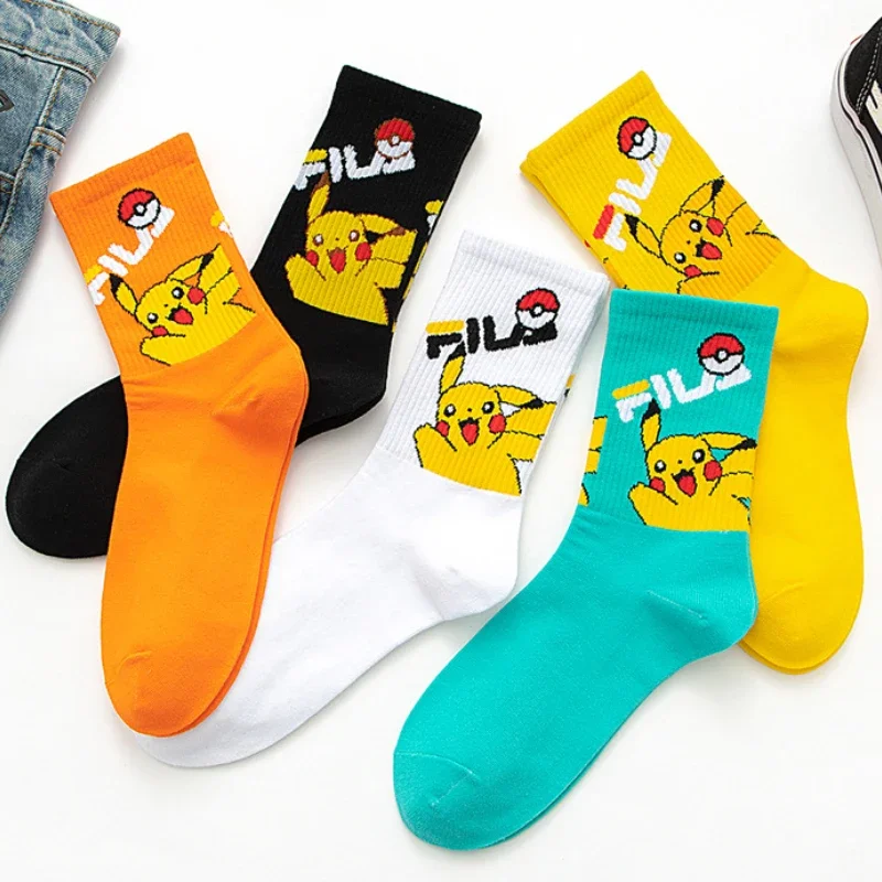 

Носки из хлопка с изображением персонажей аниме Покемон, Пикачу, повседневные носки для мальчиков и девочек, косплей, детские украшения, подарки на день рождения