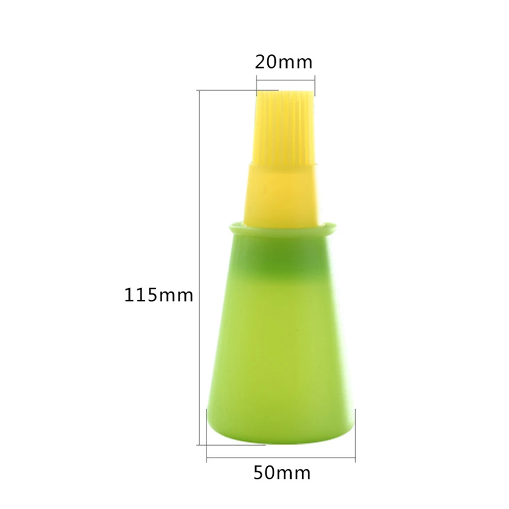 

Kitchen Silicone Barbecue Oil Bottle Brush Heat Resisting Silicone BBQ Cleaning Basting Oil Brush Kitchen Tools (Green and