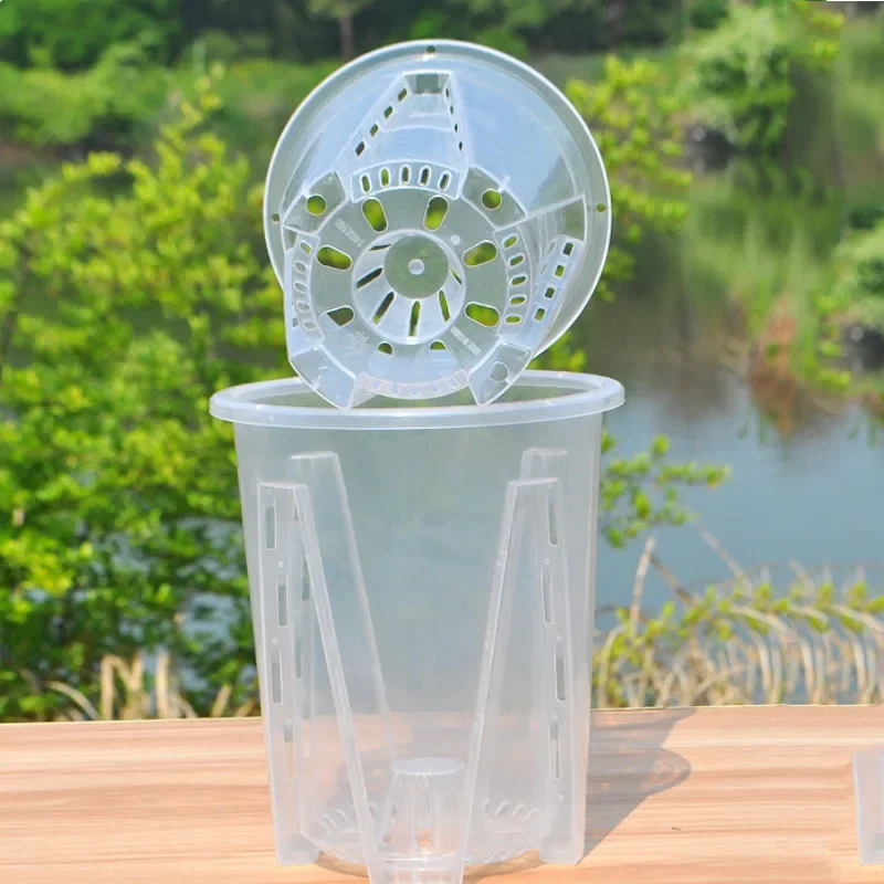 High-quality Clear PP Root Control Flower Pot, Breathable Orchid Planter with Air Holes, Drainage Plant Pot for Home Garden