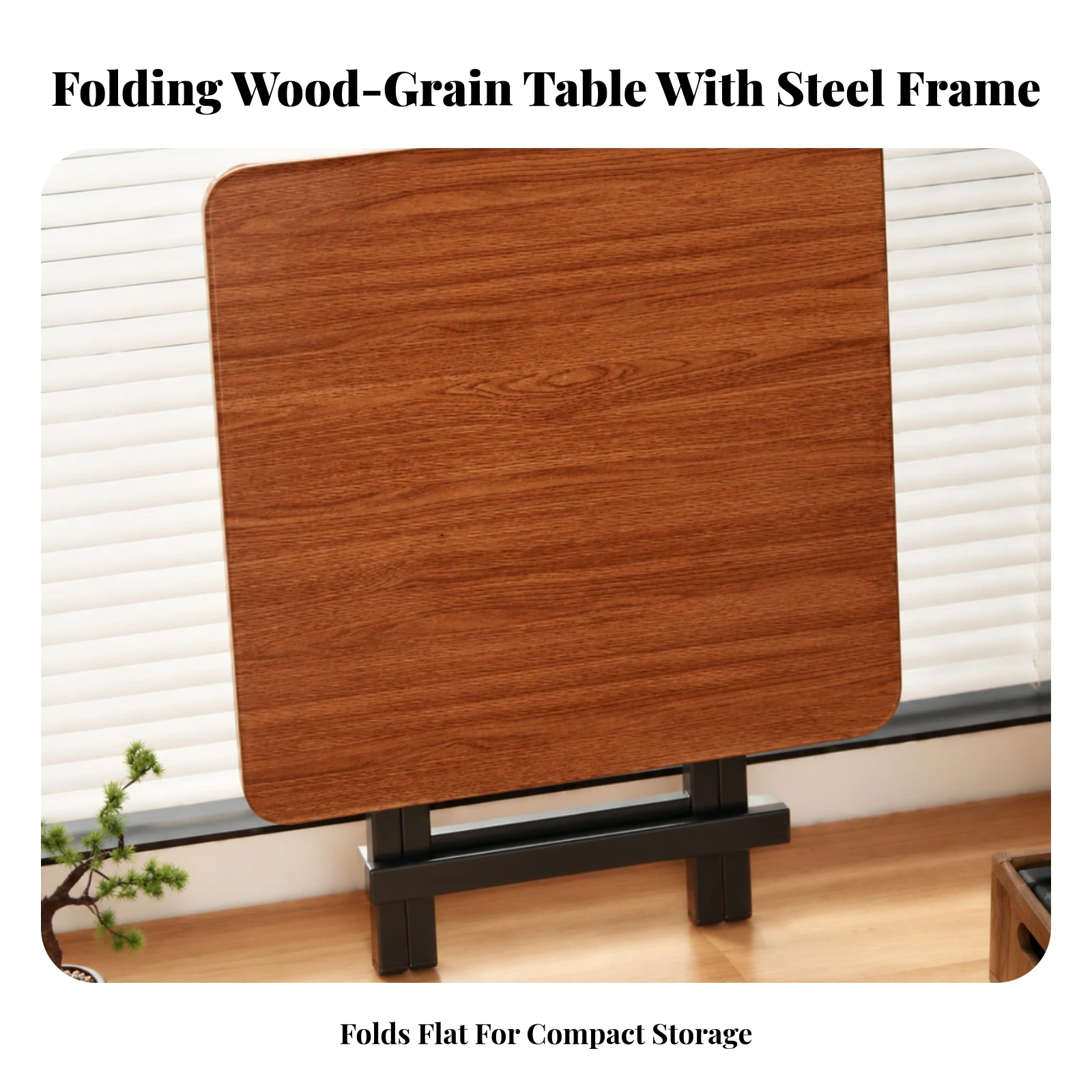 Square Folding Table Foldable Folding Table with Support Support Beams Indoor Outdoor Versatile for Small Living Areas