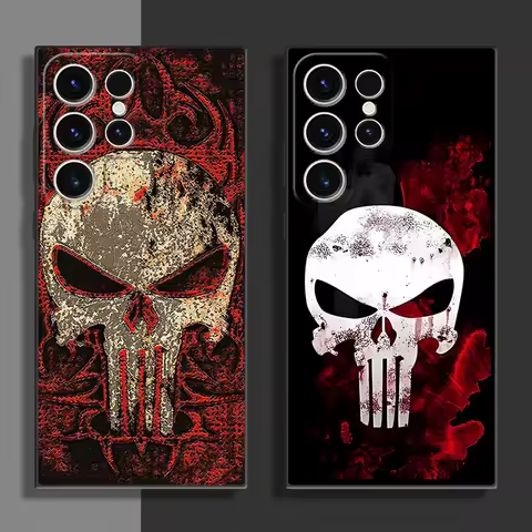 Punisher Man Phone Case for Samsung Galaxy S22 Plus S21 5G S21 FE S24 S25 Ultra S20 S23 Ultra S22 Ultra Cover