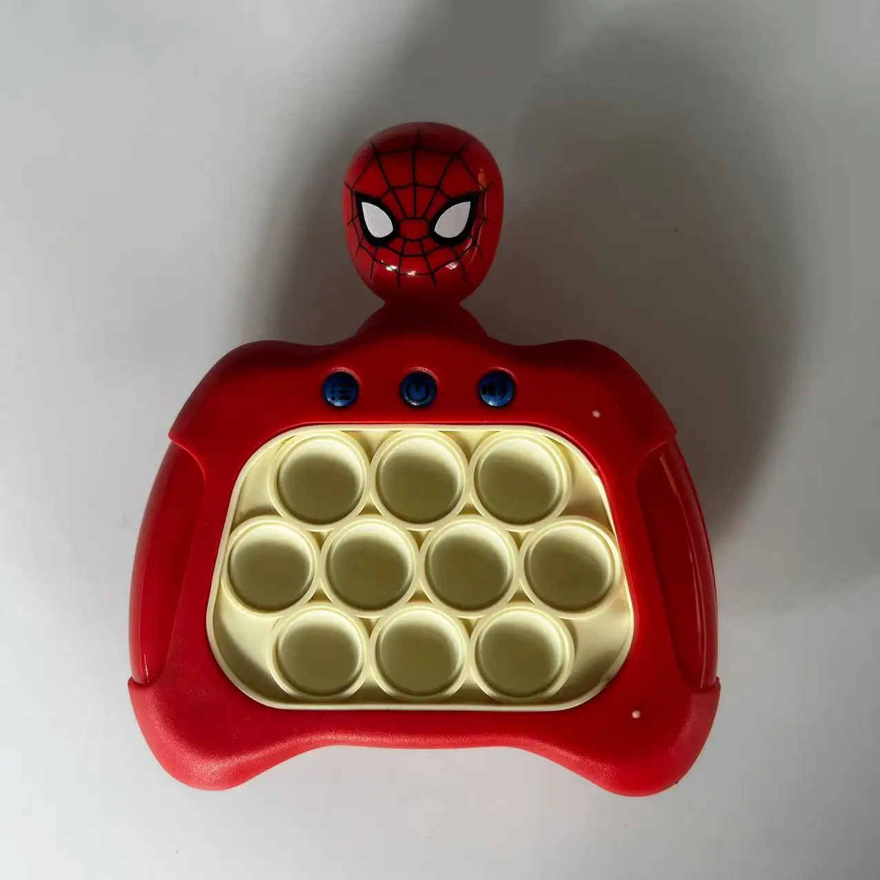 Superhero child Pinch Sensory Quick Push Game Marvel Spiderman Iron Man Press Fidget Toy Mario Model Handle Relieve Stress Toy