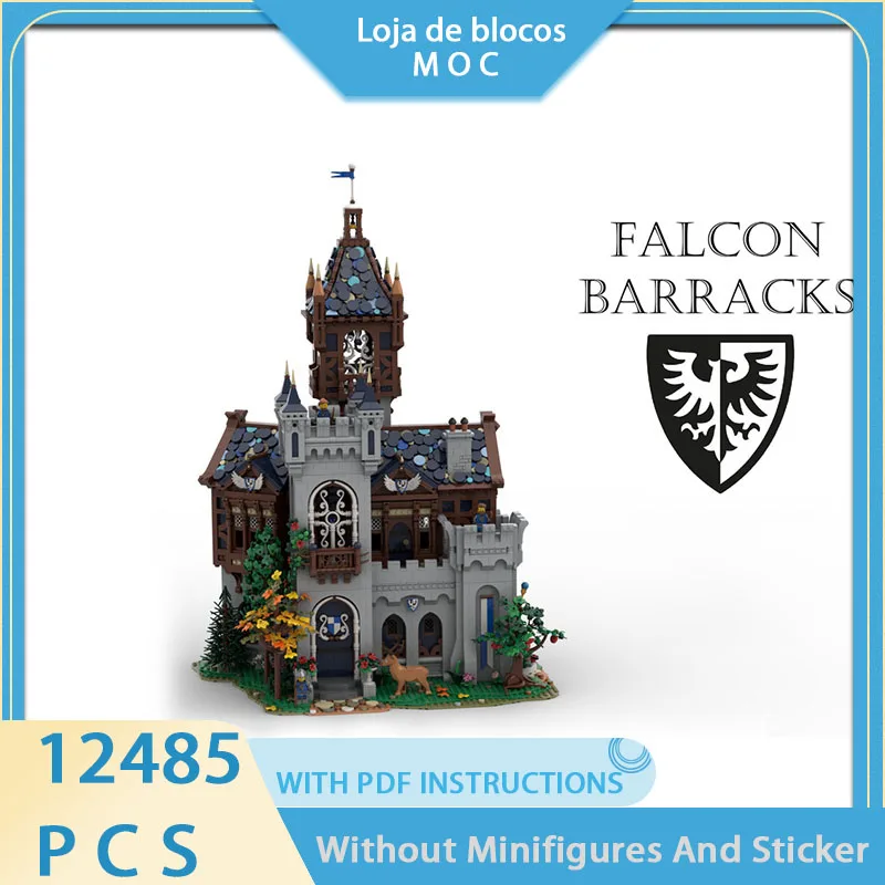 Exquisite New Product MOC Building Blocks Medieval Model Falcon Barracks Castle Technology Modular Festival Toy DIY Assembly Set