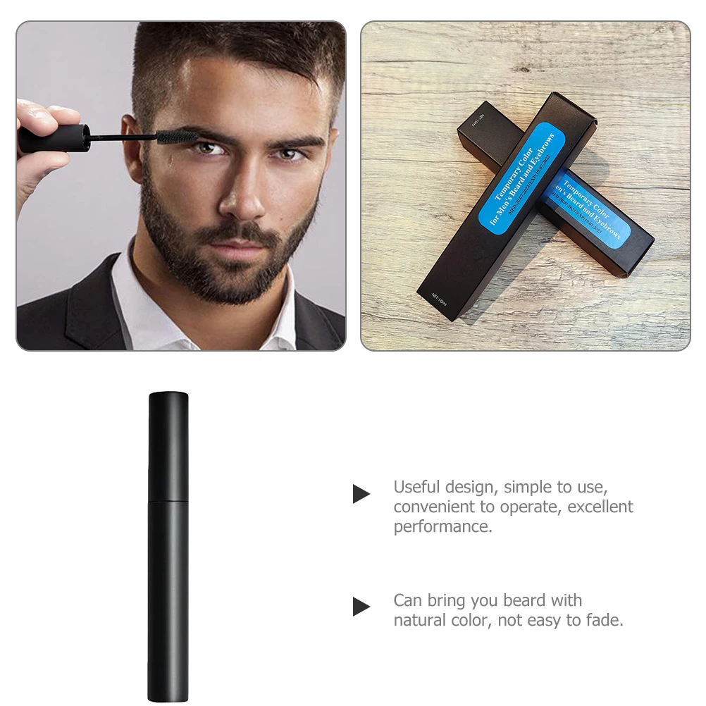 

Men Cream Temporary Eyebrow Brush Cream Disposable Mustache Facial Hair Color Accessories Safe Natural Quick Drying Easy