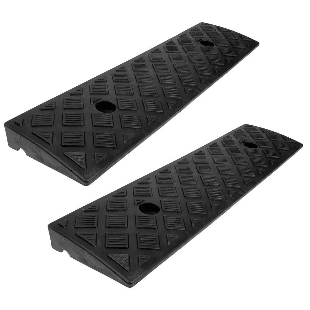 2pcs Rubber Car Curb Ramps Threshold Bridge Tracks Ramps for Driveway Sidewalk