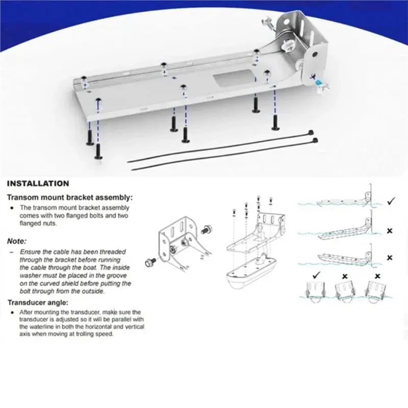 【PHONE ACCESSORY】000-12603-001 Transom Transducer Mount Bracket For Structurescan 3D/HD & Totalscan Transducers
