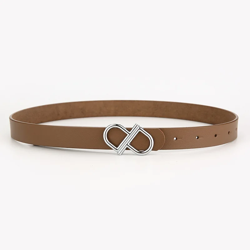 New trendy belt, women's fashionable versatile jeans, pants, belt design, niche belt, cowhide pants belt
