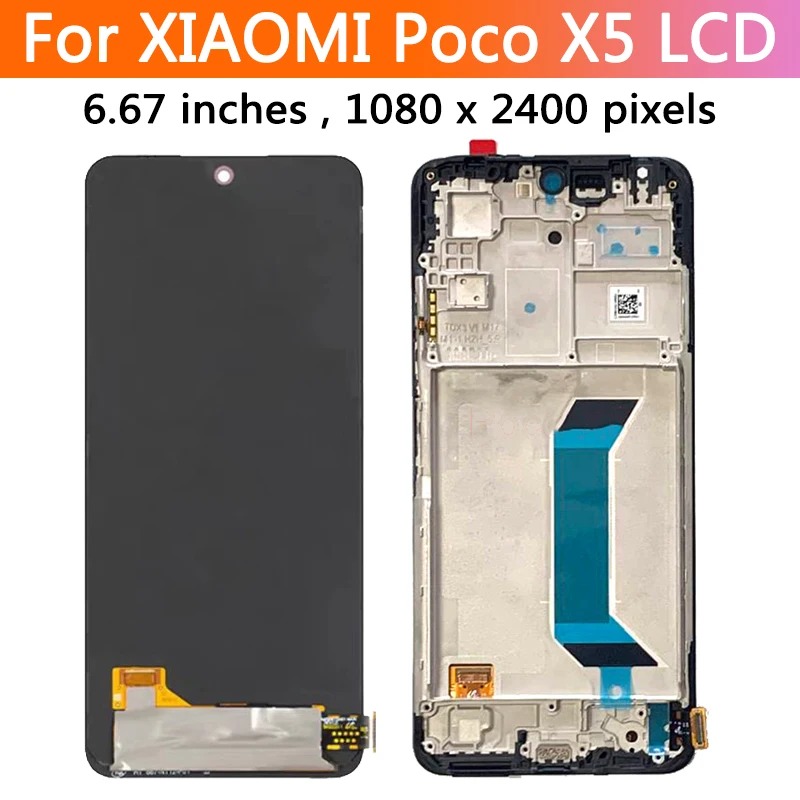 Ekran AMOLED Poco X5 do Xiaomi PocoX5 Pro X5Pro LCD 22111317PG 22101320G wyświetlacz ramka ekranu Digitizer Panel dotykowy