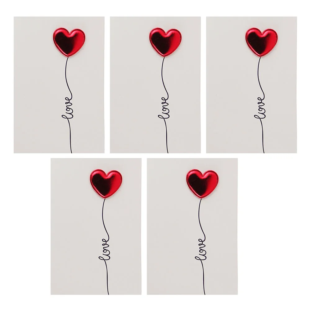 

5 Pcs Love Greeting Cards Valentine Day Handmade 3D Paper Creative Design Romantic Messages Blessing Cards Gifts