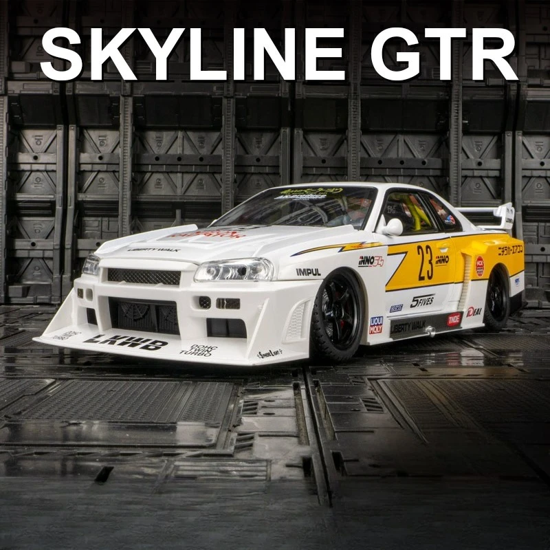 

1:18 Nissan Skyline GTR R34 S15 Alloy Model Car Collectible Toy Car Diecast Vehicle Model Sound Light Toys For Kid Gift