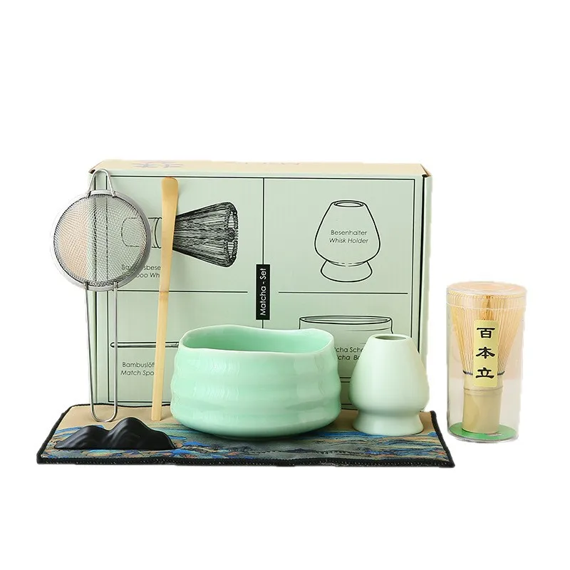 

Набор японских церемоний матча из 7 шт./упак. — включает Chasen (венчик), Chawan (чайник), инструменты в художественной подарочной упаковке.