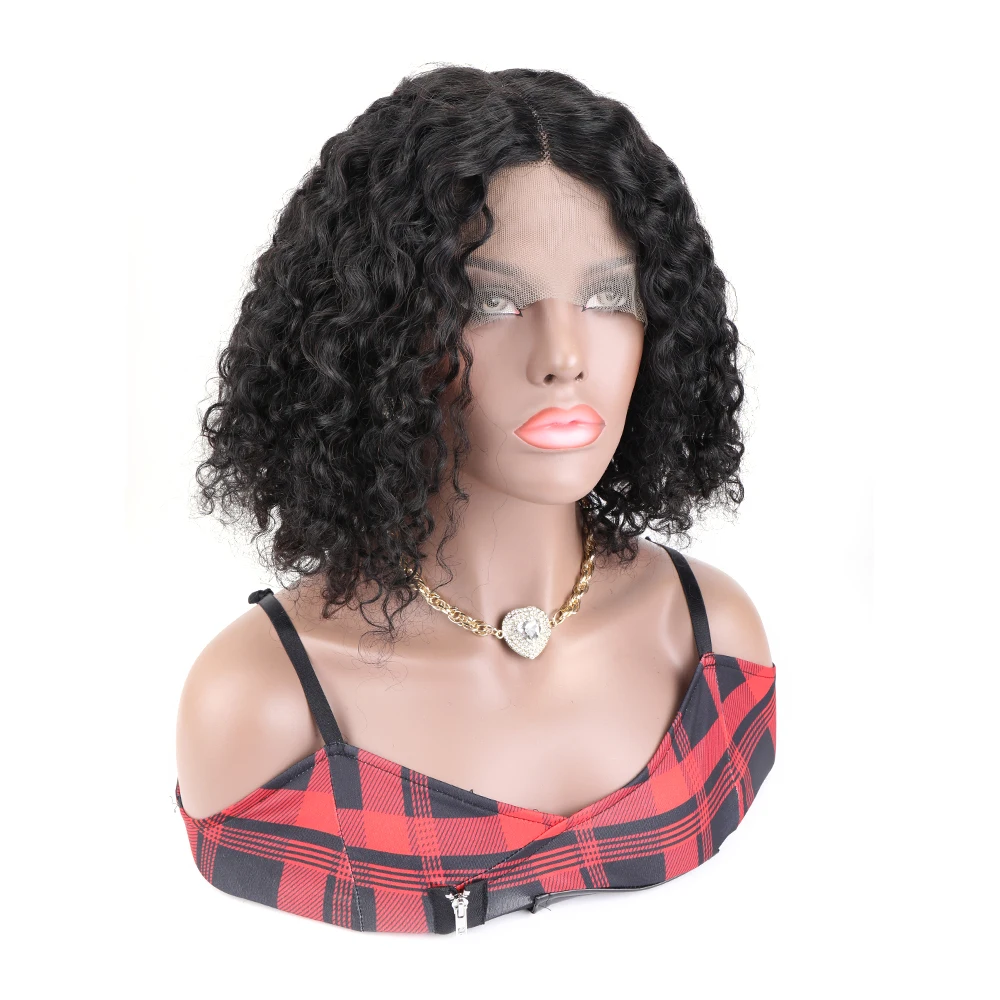 13x4 Lace Front Wig for Women Brazilian Remy Kinky Curly Bob Wig Pixie Curl Bob Wigs Natural Hairline with Baby Hair 150 Density