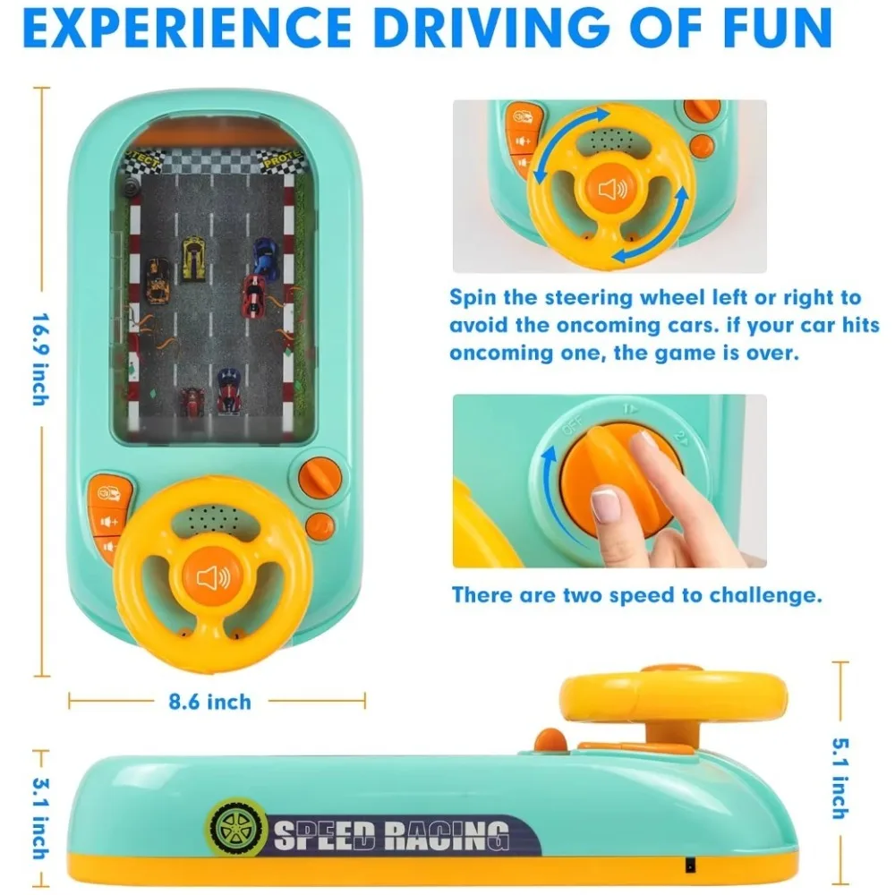 Simulated Driving Racing Car Game Musical Steering Wheel Toys with Sound Interactive Educational Learning for Kids Baby Gift
