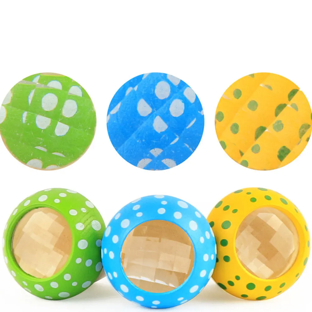 2 szt. Drewniany Kalejdoskop Grzybek Gładki Polerowany Kolorowy Wzór Eksperyment Naukowy dla Dzieci Prezent na Urodziny Edukacyjny