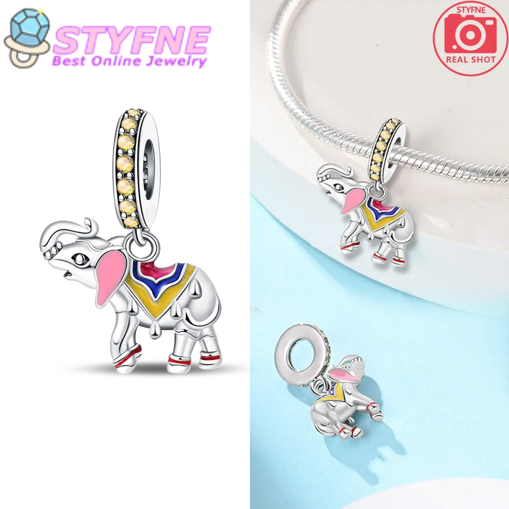 Unique 925 Sterling Silver Colored Seat Cushion Powder Ear Guitar Charm Fit DIY Bracelet Necklace Women's Pet Party Accessories