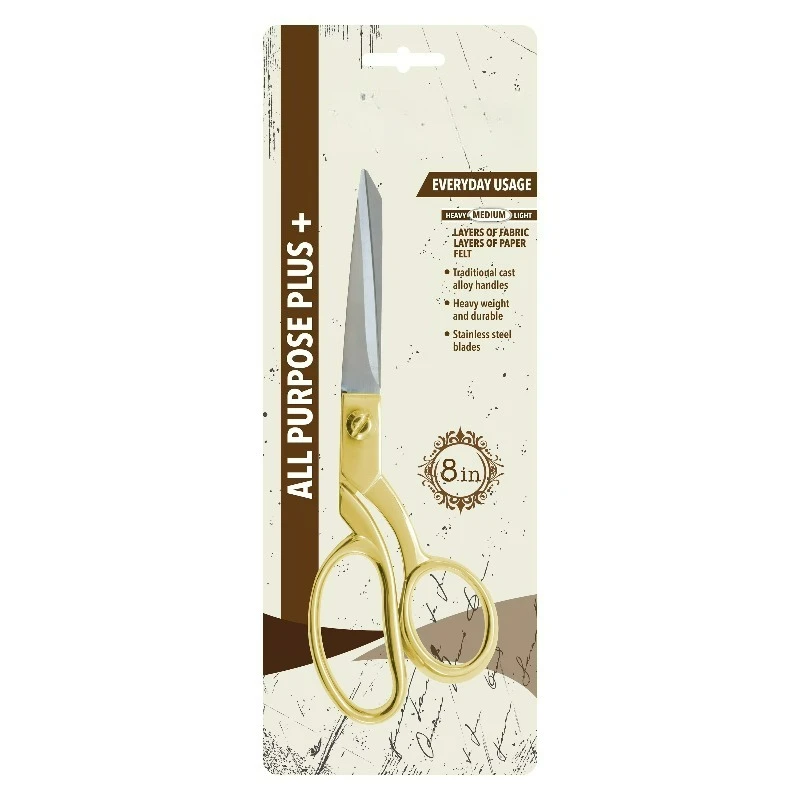 

8-дюймовые ножницы для ткани, из нержавеющей стали, модные, изогнутые, для шитья или офиса, золотые, 1 шт.