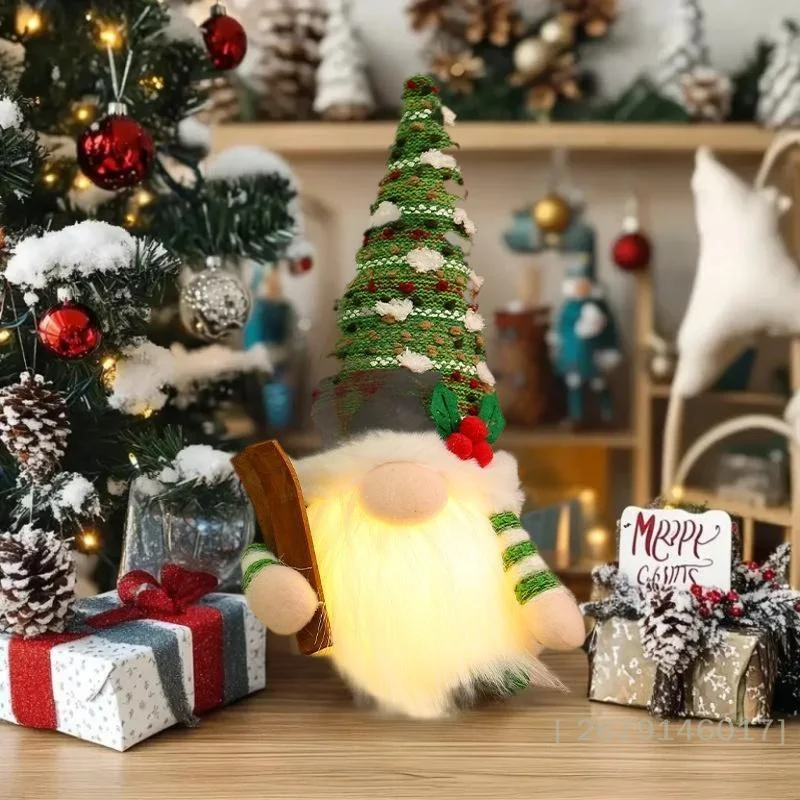 {YY26} عيد الميلاد جنوم دمية زوجين LED ضوء الليل زلاجة تزلج جنوم دمية المنزل عيد الميلاد الديكور لعام 2026 هدية السنة الجديدة [YY26].