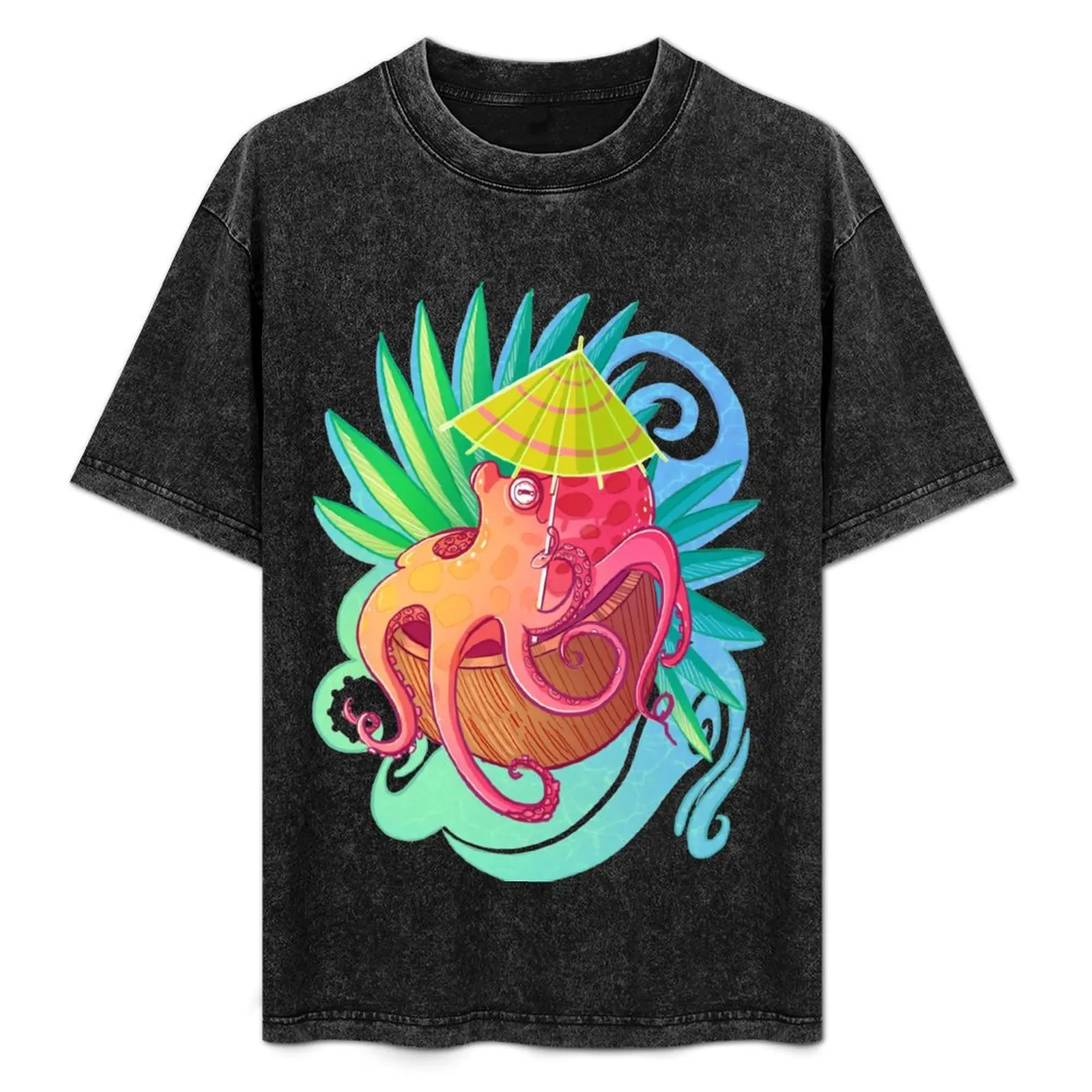 

Octopus on the Beach T-Shirt Street Art Print Tee Shirt