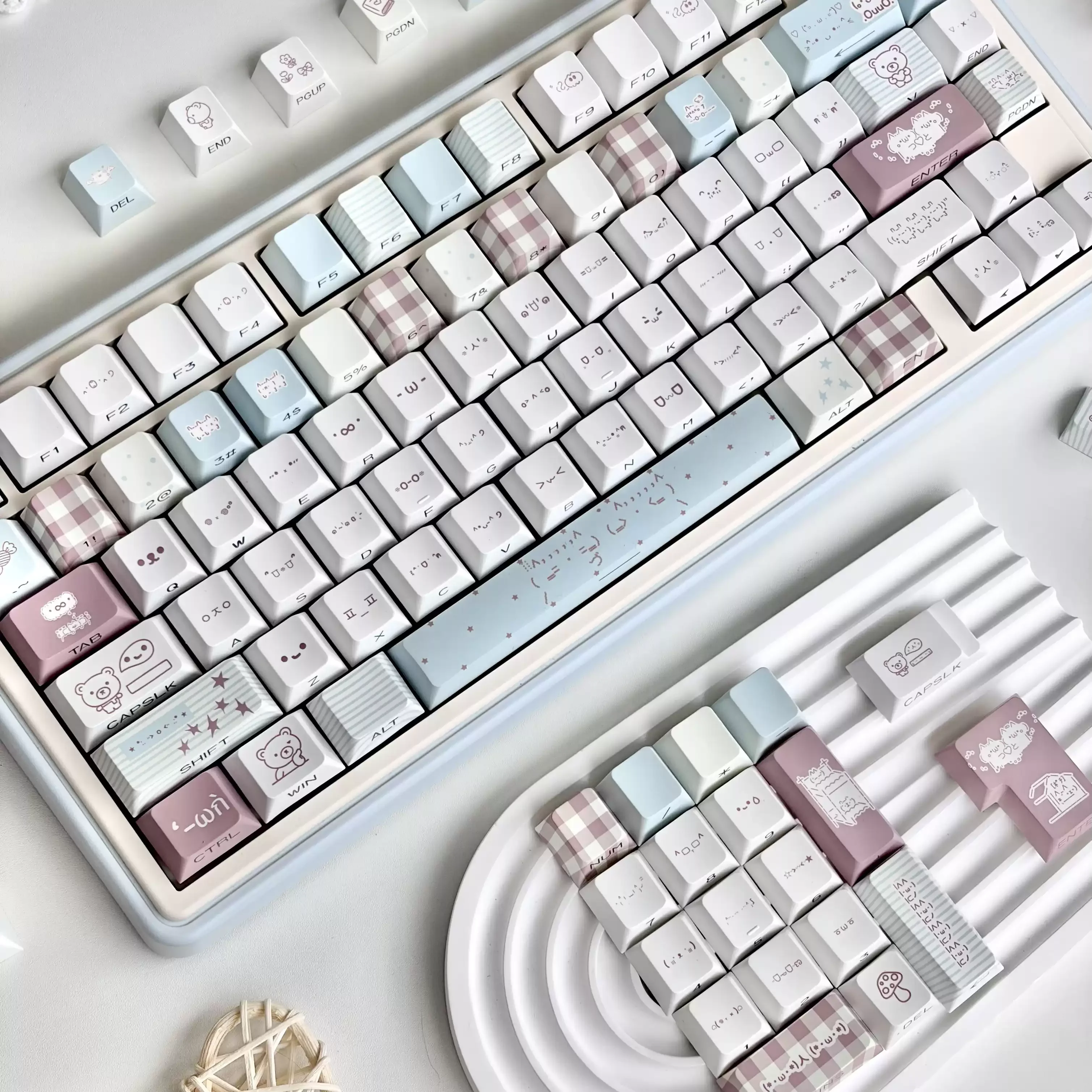 Emotional Collage Theme Keycaps Set Custom PBT Keyboard Caps Cherry Profile Key Caps for Mechanical Keyboard Accessories Gift