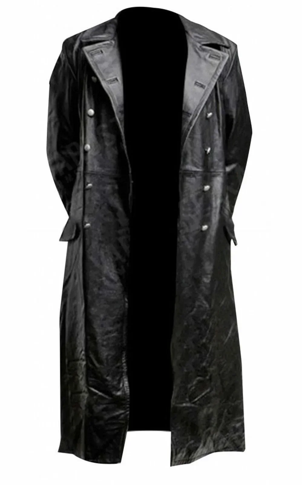 Disfraces de Halloween para hombre: uniforme militar alemán clásico, abrigo de cuero negro de estilo militar.