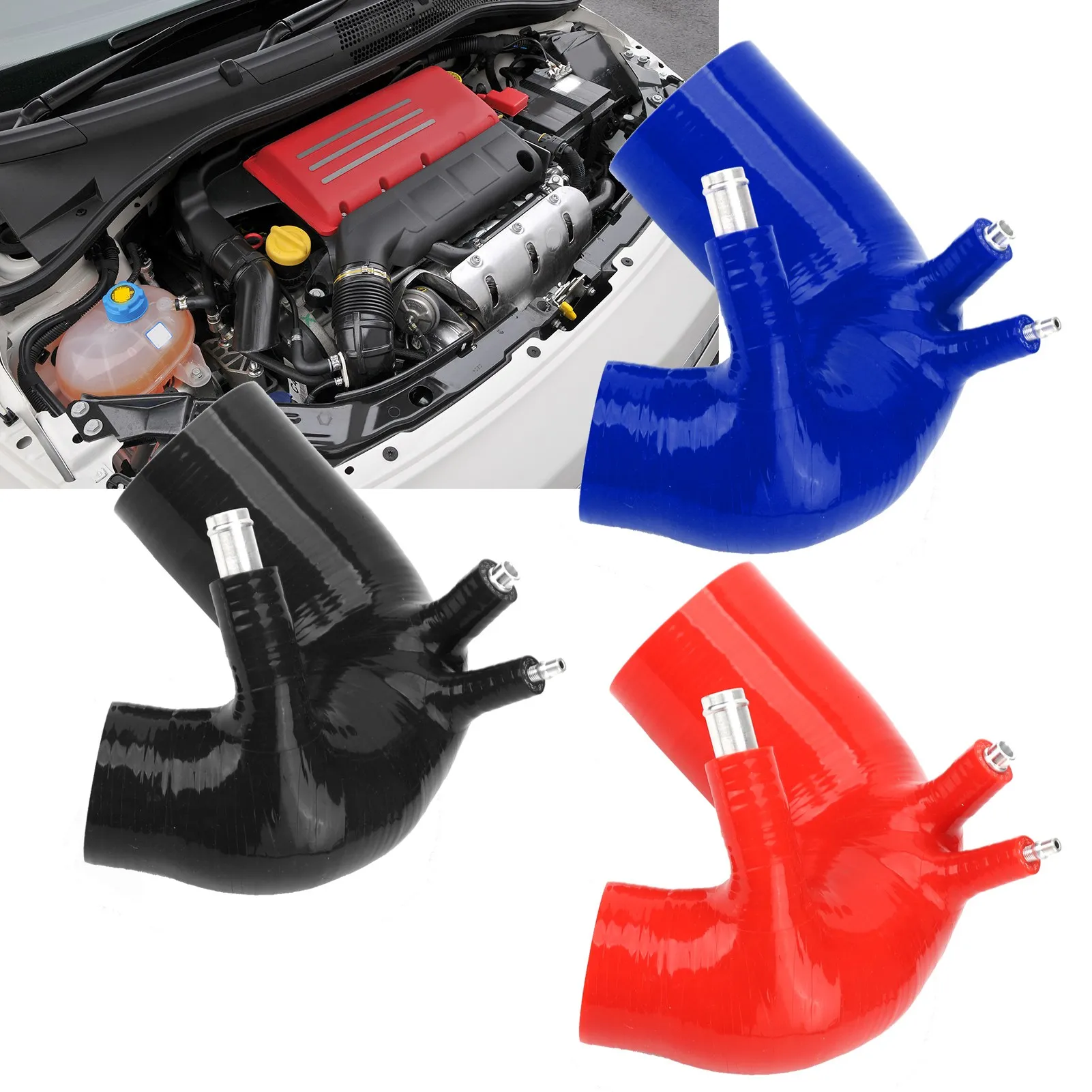 Silicone Intake Hose Pipe Kit Replacement For Fiat Abarth 500 595 695 1.4L TurboJet 2008 to 2023