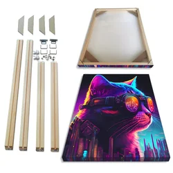 Photo Frame DIY Solid Wood Canvas Frame for Diamond Painting Canvas Painting or Poster 1 Set Stretching Strip Installation
