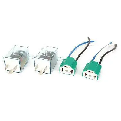 2Pcs DC 12V 130W 3 Pins Electronic LED Light Car Auto Flasher Relay w Socket