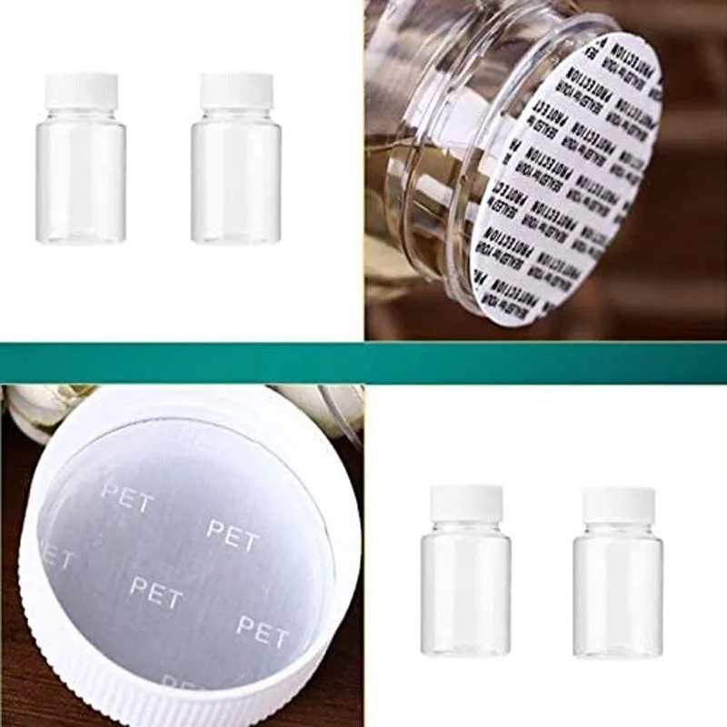 Botellas de plástico para pastillas con tapas de sellado, Ideal para cápsulas, cosméticos y contenedores de almacenamiento de cocina, dispensador de medicamentos vacío, 5 piezas