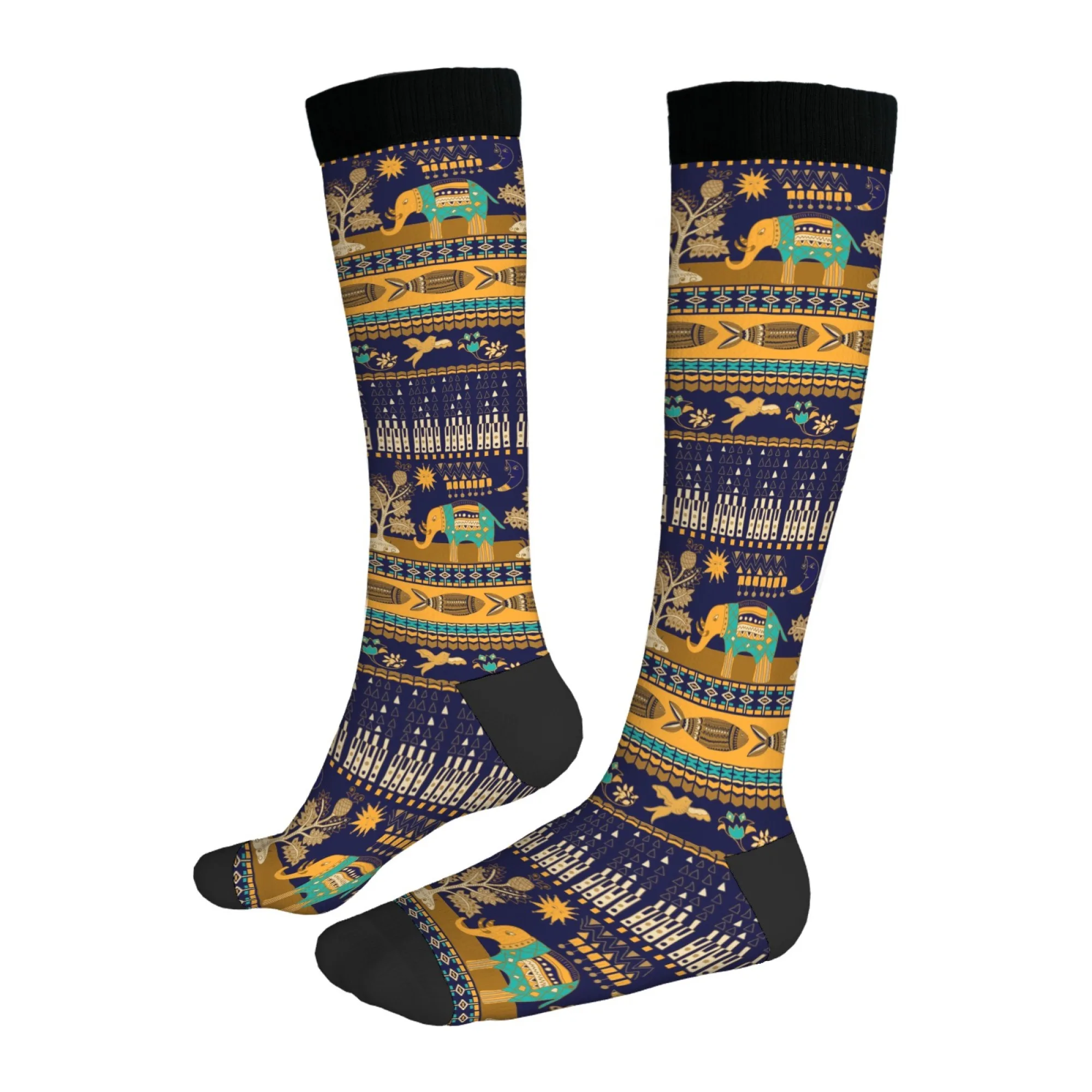 

African ethnic tribal art stockings retro style casual fashion men's socks unisex comfortable warm breathable non-slip socks