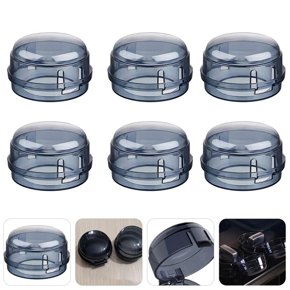 6 Pcs Cover Stove Knob Oven Gas Shield Protection Lock Babish Cookware Home Sheer Button Baby Proof Siding