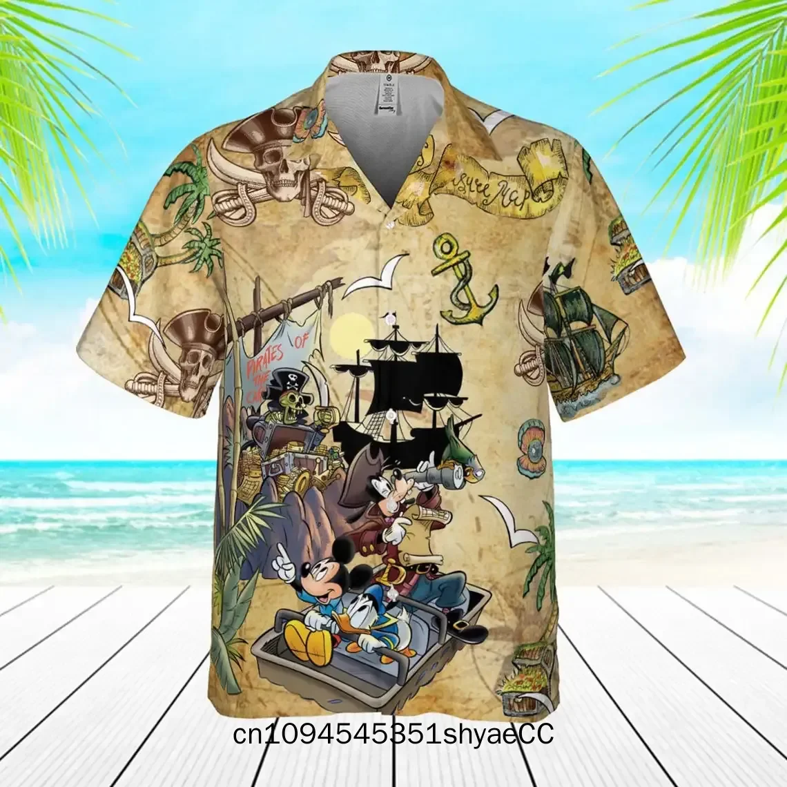 Retro Pirated Of The Caribbean Mickey And Friend Hawaiian Shirt Mickey Pirate Vintage Hawaiian Shirt Retro Pirate Mickey Shirt